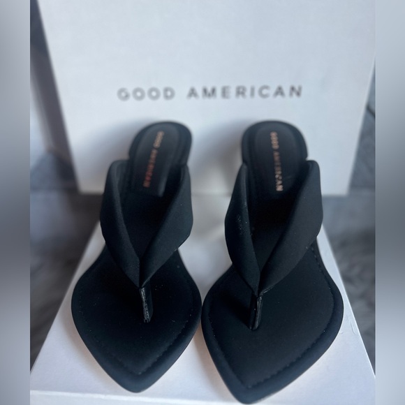 GOOD AMERICAN NEW CINDER F*CKING -RELLA  THONG WEDGE - Picture 10 of 16